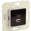 Centro de tomada de carregamento branco tipo USB Tipo A + Tipo C-EFAPEL 90674 TBR Branco, Série Logus 90