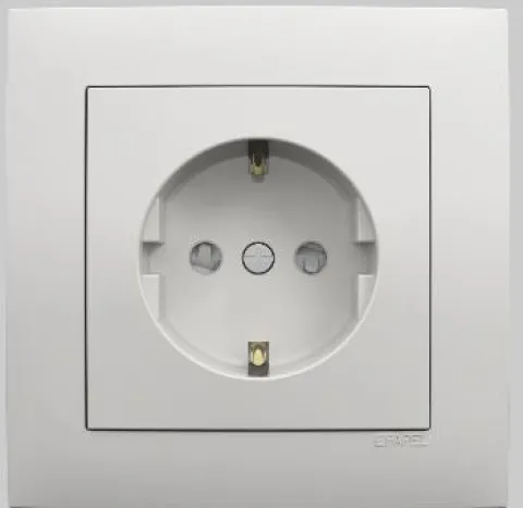 Centro para Tomada Schuko com Obturador Branco EFAPEL 90632 TBR Série Logus 90