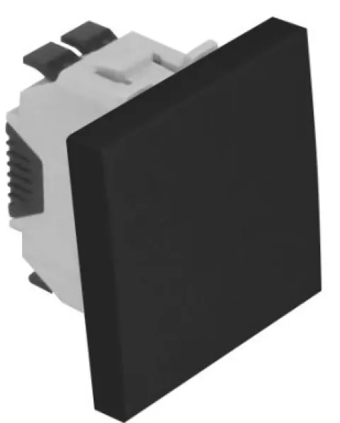 Comutador de escada de 2 módulos, preto mate, 45071 SPM - Série Quadro 45 - Efapel