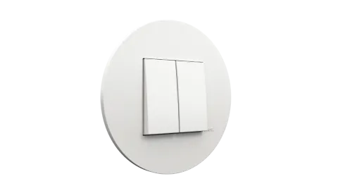 Comutador de Lustre Siza Vieira / Interruptor duplo - branco mate - Kit Completo