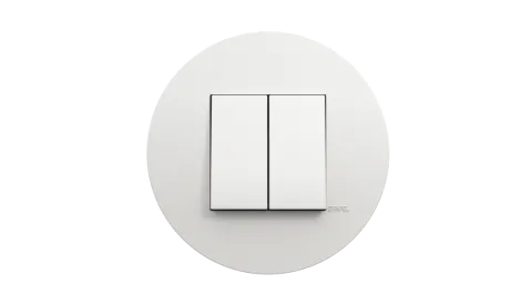 Comutador de Lustre Siza Vieira / Interruptor duplo - branco mate - Kit Completo