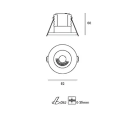 Downlight LED Redondo Forlight Bala TC-0440-BLA