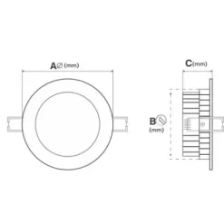 Downlight Redondo Led 150MM 12W 1200Lm 2700k,4000k e 6500k BRANCO