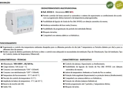 Efapel - Cronotermostato multifuncional digital - 2 módulos - Branco - 45235 SBR - Série Quadro 45