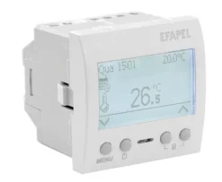 Efapel - Cronotermostato multifuncional digital - 2 módulos - Branco - 45235 SBR - Série Quadro 45