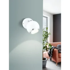 Foco Aplique de Parede em Aço Branco e Cromado BIMEDA EGLO 31001