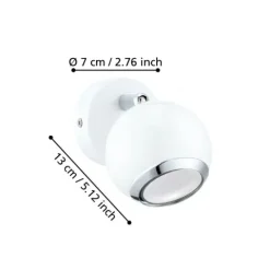 Foco Aplique de Parede em Aço Branco e Cromado BIMEDA EGLO 31001