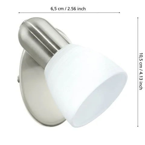 Foco de Parede com Abajur de Vidro Branco DAKAR 1 EGLO 88472