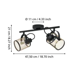 Foco de Parede e Teto com Malha de Metal Expandido DELLOW EGLO 43532
