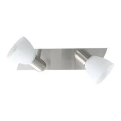 Foco de Teto com Dois Focos Móveis e Vidro Branco Acetinado ENEA EGLO 90984