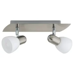 Foco de Teto com Dois Focos Móveis e Vidro Branco Acetinado ENEA EGLO 90984