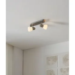 Foco de Teto com Dois Focos Móveis e Vidro Branco Acetinado ENEA EGLO 90984