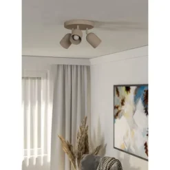 Foco de Teto com 3 Lâmpadas Giratórias Areia TILSTON EGLO 44163