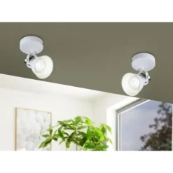 Foco LED Ajustável em Metal Branco SERAS 1 EGLO 98393