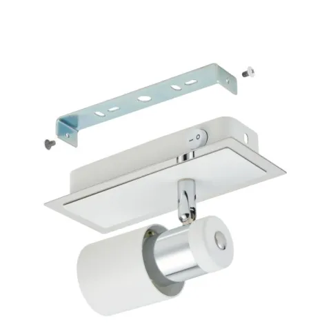 Foco LED de Parede com Corpo Metálico Branco e Cromado DAVIDA EGLO 92084