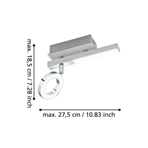 Foco LED de Parede com Estrutura Cromada CARDILLIO 1 EGLO 96178