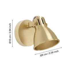 Foco LED de Parede com Suporte Metálico Latão Escovado SERAS EGLO 900169