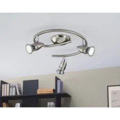 Foco LED de Parede e Teto Ajustável Níquel Fosco e Cromado MAGNUM-LED EGLO 92643