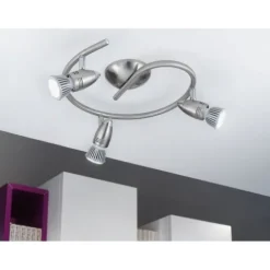 Foco LED de Parede e Teto Ajustável Níquel Fosco e Cromado MAGNUM-LED EGLO 92643
