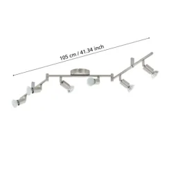 Foco LED de Parede e Teto com 6 Cabeças Ajustáveis BUZZ-LED EGLO 92599