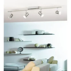 Foco LED de Parede e Teto com Madeira e Aço Preto e Branco RIELVES EGLO 90917