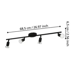 Foco LED de Parede e Teto com 4 Projetores Ajustáveis BUZZ-LED EGLO 32432