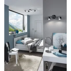 Foco LED de Parede e Teto em Metal Níquel Preto BIMEDA EGLO 31005