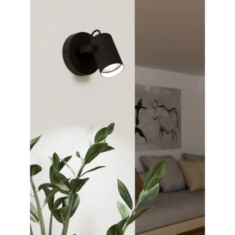 Foco LED de Parede e Teto Preto com Projetor Ajustável SOREGO EGLO 900331