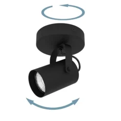 Foco LED de Parede e Teto Preto com Projetor Ajustável SOREGO EGLO 900331
