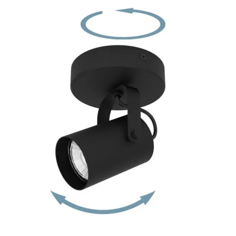 Foco LED de Parede e Teto Preto com Projetor Ajustável SOREGO EGLO 900331
