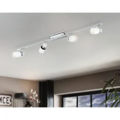 Foco LED de Teto com Corpo Metálico Branco e Cromado DAVIDA EGLO 92087