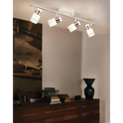Foco LED de Teto com Corpo Metálico Branco e Cromado DAVIDA EGLO 92087
