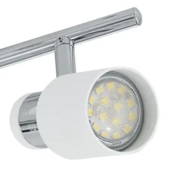 Foco LED de Teto com Corpo Metálico Branco e Cromado DAVIDA EGLO 92087