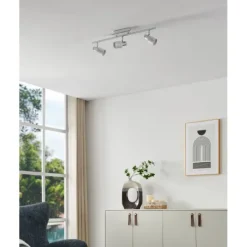 Foco LED de Teto com Estrutura Metálica Branca e Cromada DAVIDA EGLO 92086