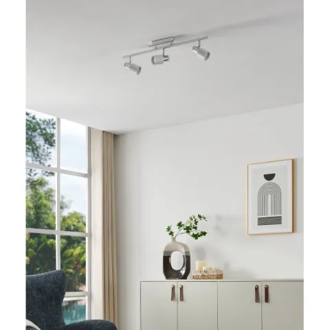 Foco LED de Teto com Estrutura Metálica Branca e Cromada DAVIDA EGLO 92086