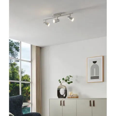 Foco LED de Teto com Estrutura Metálica Branca e Cromada DAVIDA EGLO 92086