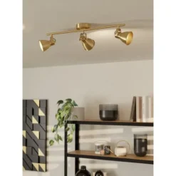 Foco LED de Teto com Latão Escovado e Projetores Reguláveis SERAS EGLO 900172