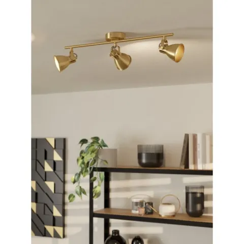 Foco LED de Teto com Latão Escovado e Projetores Reguláveis SERAS EGLO 900172