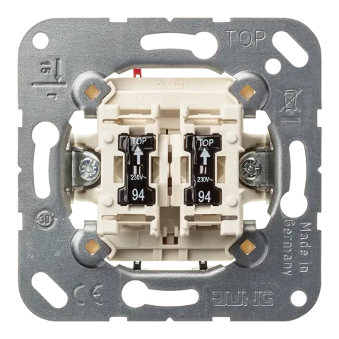 Interruptor duplo com 2 lâmpadas de néon 10 AX 250 V~ 505 U 5 JUNG 505U5