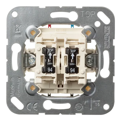 Interruptor Duplo com 2 Lâmpadas de Néon 10 AX 250 V~ 94 JUNG 505KOU5