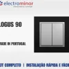 Interruptor duplo/comutador de Lustre Granito/Gris, Logus 90 PETRA - Kit Completo