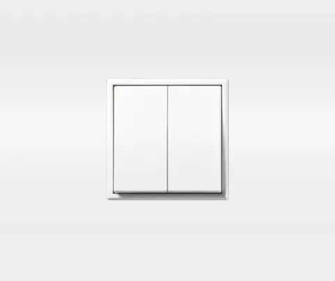 Interruptor Duplo/Comutador de Lustre Branco LS 990 - JUNG - Kit Completo