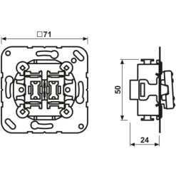 Interruptor duplo sem garras 10 AX 250 V~ JUNG 505EU