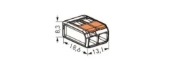 Ligador Wago p/flexíveis 2X2,5mm (100un) 221-412