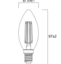 Lâmpada Led chama toledo retro Sylvania candle satin e14 4.5W 470 lm 2700K