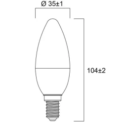Lâmpada Led chama toledo Sylvania candle e14 6.5W -60w-806 lm 4000K
