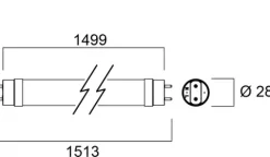 Lâmpada led t8 sylvania toledo 2300Lm 24w 6500k 1500mm