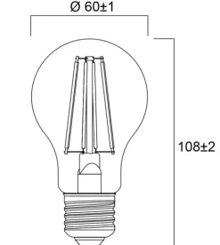 Lâmpada vintage toledo retro gls clear led sylvania 7W/4000K 806lm 4000k e-27