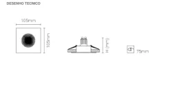 Luminária de Encastrar com Aba de Remate TROMILUX 1010.100.9XX Preto