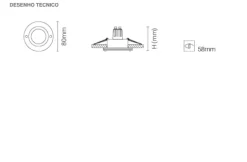 Luminária de Encastrar com Aba de Remate em Aço Inoxidável Tromilux 1001.100.2MX Cinza